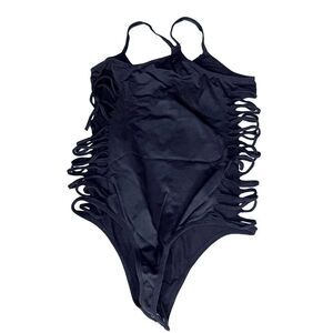 Signature 8 Sexy Black Strappy Cutout Bodysuit – Pole Dance • Festival • Stage W